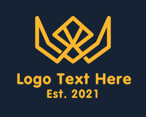 Linear - Yellow Monoline Crown logo design