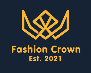 Yellow Monoline Crown logo design