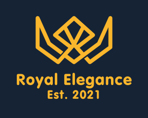 Regalia - Yellow Monoline Crown logo design