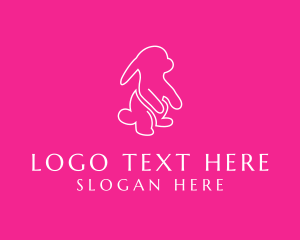 Fast-moving - Minimalist Bunny Line Art logo design