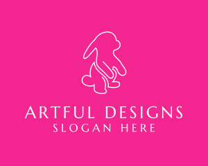 Minimalist Bunny Line Art logo design