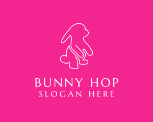 Minimalist Bunny Line Art logo design