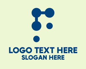 Connect - Blue Letter F Dots logo design
