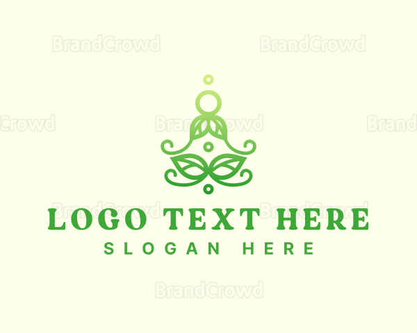 Zen Meditation Plant Logo