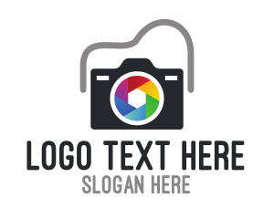 Camera - Colorful Shutter Lens logo design