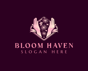 Flower Hand Wellness logo design