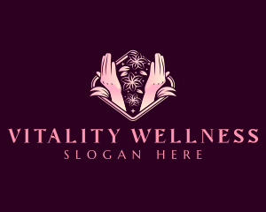 Flower Hand Wellness logo design