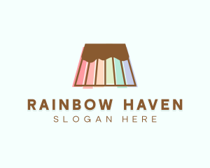 Colorful Rainbow Pudding logo design