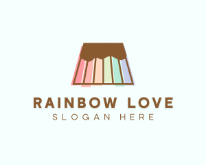 Colorful Rainbow Pudding logo design