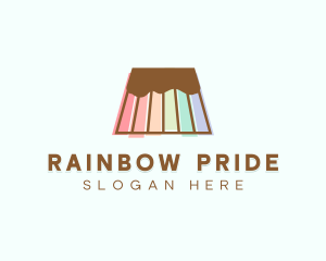 Colorful Rainbow Pudding logo design