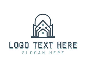 Roof Construction Contractor Logo