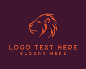 Leader - Orange Lion Head logo design