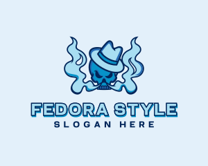 Fedora Skull Vape Cloud logo design