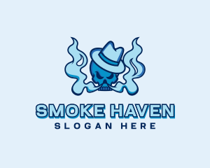 Fedora Skull Vape Cloud logo design