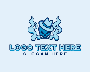E Cigarette - Fedora Skull Vape Cloud logo design
