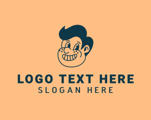 Man - Smiling Retro Cartoon logo design