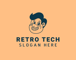 Smiling Retro Cartoon logo design