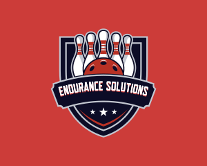 Bowling Shield League Competition logo design