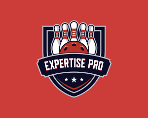 Bowling Shield League Competition logo design