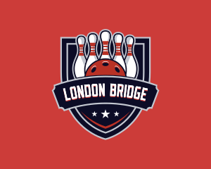 Bowling Shield League Competition logo design