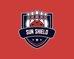 Bowling Shield League Competition logo design