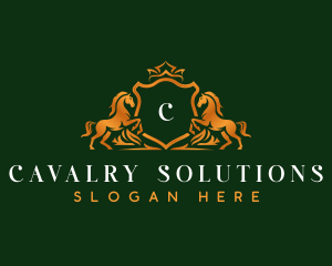 Cavalry - Cavalry Horse Crown logo design