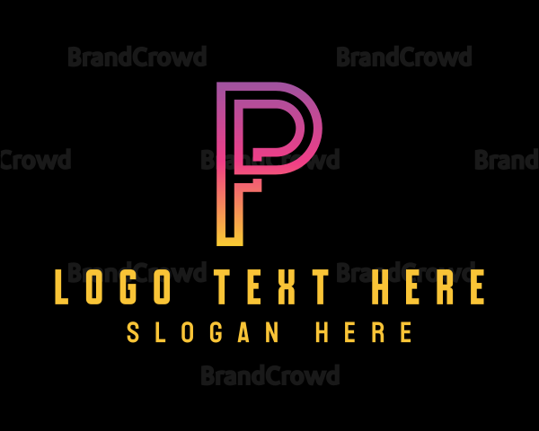 Monoline Letter P Agency Logo