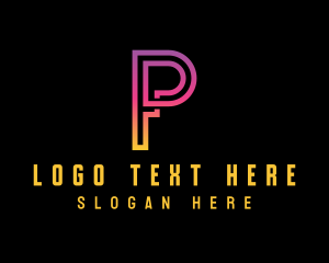 Telecommunication - Monoline Letter P Agency logo design