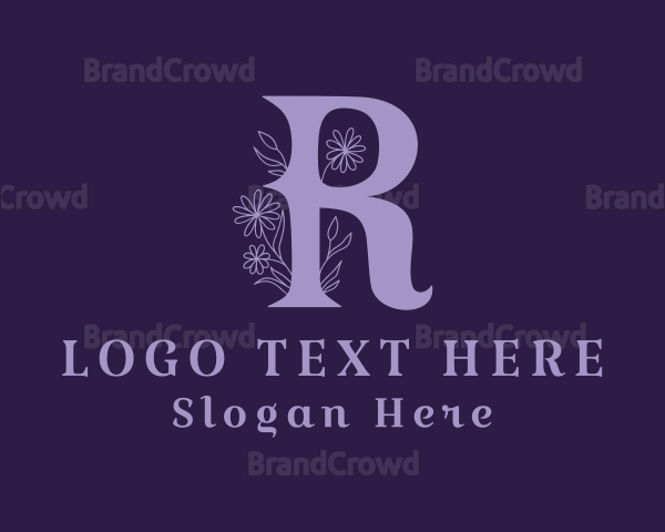 Purple Daisy Letter R Logo