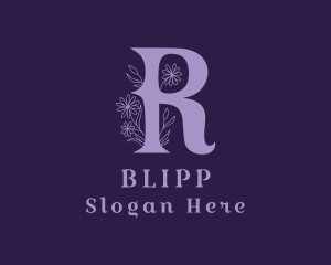 Purple Daisy Letter R  Logo