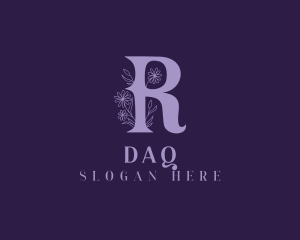 Floral Daisy Letter R  Logo