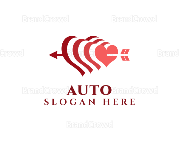 Romantic Heart Arrow Logo