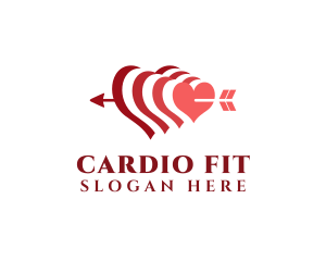 Cardio - Romantic Heart Arrow logo design