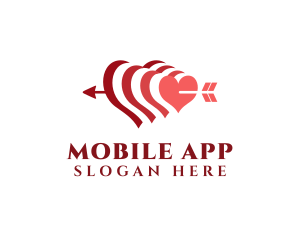 Dating Site - Romantic Heart Arrow logo design