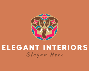 Festive Decorative Elephant  logo design