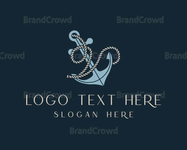 Sailor Anchor Rope Letter V Logo