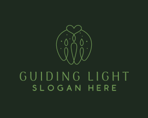 Candle Light Heart logo design