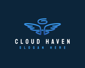 Heaven - Halo Angel Wings logo design