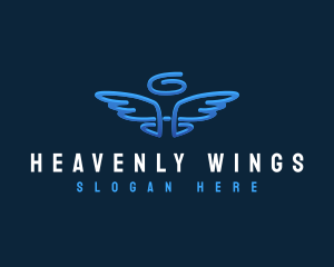 Angel - Halo Angel Wings logo design