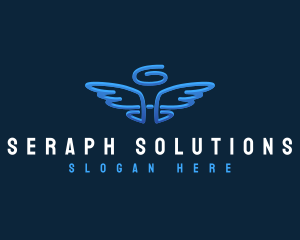 Seraph - Halo Angel Wings logo design