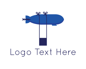 Zeppelin - Blue Airship Cargo logo design