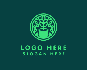 Pot Plant Garden Logo