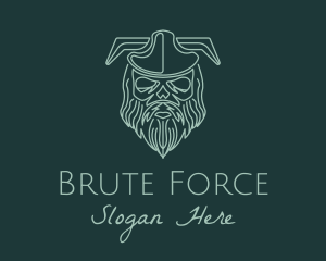 Brute - Medieval Viking Skull logo design