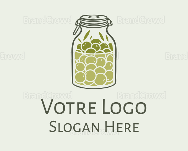 Green Olive Oil Jar Logo