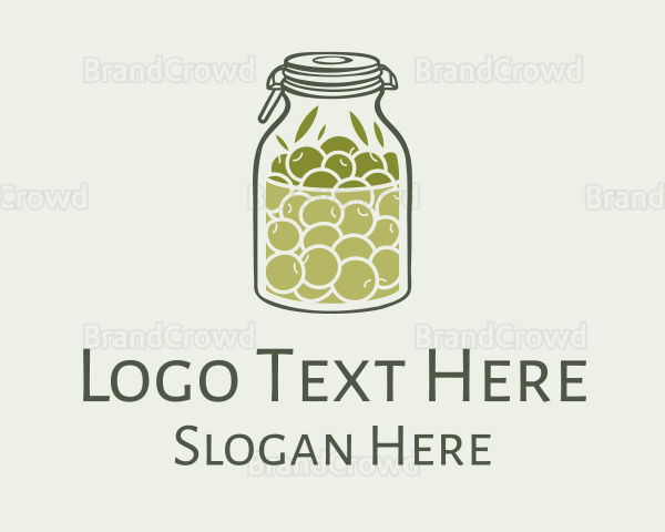 Green Olive Oil Jar Logo