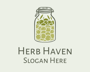 Herbs - Green Olive Oil Jar logo design