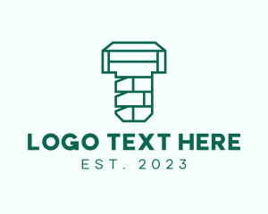 Repair Service - Construction Screw Letter T logo design
