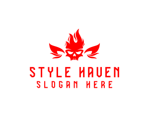 Motorist - Skull Red Wings logo design