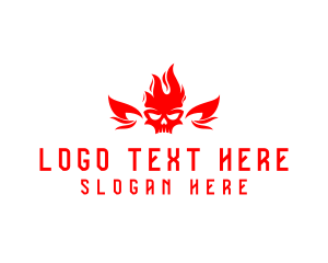 Motorist - Skull Red Wings logo design