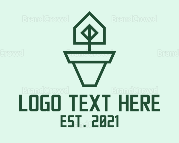 Geometric House Plant Logo